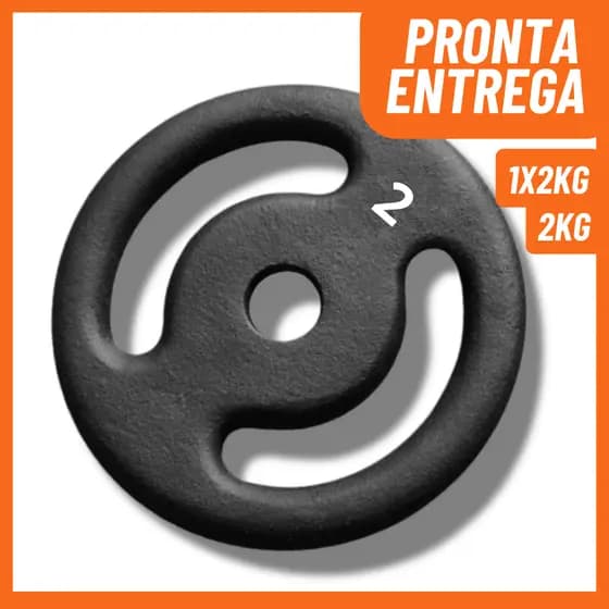 Anilha Pintada 2kg  Ferro Fundido | Academia Musculação Fitness