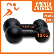 Par Halteres Musculação 10kg Pintado (20kg Total) Peso Para Exercícios Academia Treino em Casa