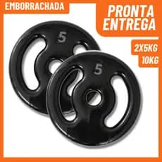 ANILHAS 5KG EMBORRACHADA– 2und. (2x5KG = 10KG)Pronta entrega | Envio imediato