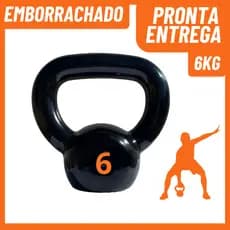 Kettlebell Emborrachado 6kg Profissional Peso Funcional Academia Treino Musculação Crossfit