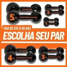 Halter Bola Emborrachado (2und) – 2kg 3kg 4kg 5kg– Peso Musculação em Ferro Fundido