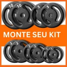 Kit Completo Anilhas Pintadas 10kg 5kg 3kg 2kg 1kg Academia Fitness Musculação Profissional