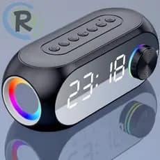 Radio Relógio Digital LED De Mesa Tela Espelho Dimmer Bluetooth Duplo Alarme USB Fm Portátil AL-8353