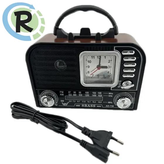 Caixa Som Recarregável Retro Antiga Am Fm Usb Aux Sd Bluetooth Som Antena Analogico