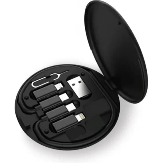 Conjunto de adaptador de cabo de carregamento múltiplo 6 em 1 USB C para USB Kit de cabo adaptador de celular Suporte de