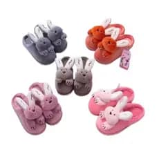 Pantufa Coelho Detalhado Pelúcia infantil Para Inverno Quente Antiderrapante - Confortável