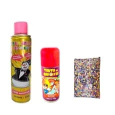 Kit Carnaval Espuma + Tinta Temporária para cabelo + Confete