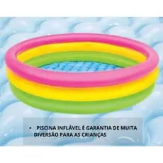 Piscina Inflável Arco-íris Infantil colorida redonda