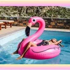 Boia inflável Flamingo Rosa Adulto 120cm Piscina Praia e Mar