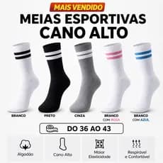 Meia Cano Alto Meia Cano Longo Academia Esportiva Treino