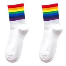 Kit Meia Lgbt Cano Alto Longo Academia Orgulho Arco Iris