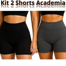 Kit Short Suplex Academia Fitness Feminino Cós Alto