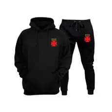 Moletom Preto Algodão Premium Unissex Vasco RJ Blusa de Frio Feminino Masculino
