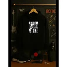 Blusa de Frio Moletom Flanelado Algodão Banda Cantor Eminem Casaco Suéter