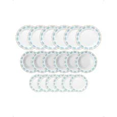 Jogo Pratos Aparelho De Jantar Completo Raso Fundo Tigelas 18 Peças Vidro Tipo Porcelana Cerâmica
