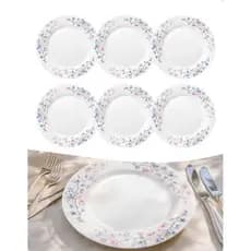 Jogo De Pratos Raso Branco Jantar Kit Completo Tamanho 25 cm Vidro Estilo Cerâmica Porcelana Prato