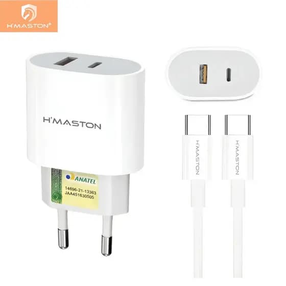 H'maston LR28 Carregador 50W Turbo  Fonte Carregar Celular Portátil Com Cabo Tipo-c Lighting