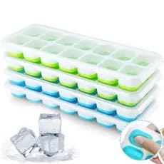 Forma de Silicone com Tampa 14 Divisórias - Para Gelo, PAPINHA, Frutas e Molhos