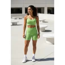 Conjunto Fitness Top + Shorts Bolha Virginia - Kit  Academia Zero Transparência modeladora e confortável