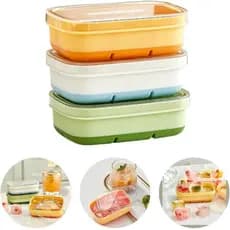 Forma de Silicone com Tampa - Para Gelo, PAPINHA, Frutas e Molhos, com PALITO para SORVETINHO