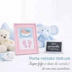 Porta-retrato Bebê 7x10 com Carimbeira – Lembrança Maternidade - Carimba Pezinho e Maozinha