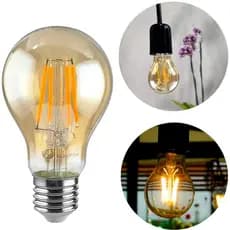 kit 3 Lâmpada Filamento de LED A60 4W E27 Retro Decoração Vintage