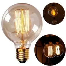 Lâmpada Filamento de Carbono G125 40w E27 Decorativa Retrô Luz Quente (amarelo) Vintage