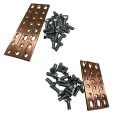 Kit 3 Barramentos Cobre 5/8x1/8 150mm C/8 ou 6 Furos + Pf P/ Caixa De Luz
