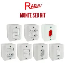 Tomada de 10A ou 20A  e Interruptores Sistema X - Sobrepor Externa Radial