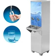 Bebedouro De Água 25 Litros 2 Torneiras Gelada e Natural Resfriador Coluna Industrial Frisbel
