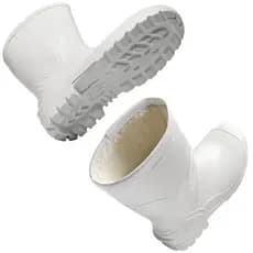 Bota Galocha Impermeável Cano Médio Com Forro PVC Branca Acqua Lev Bracol