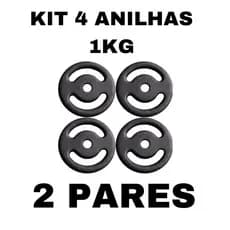 Kit Musculação 4 Unidades (2 Pares ) De Anilha Pintada 1kg