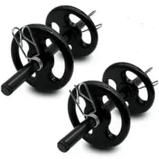 Kit Ate 20kg Musculação Barras 40cm + 4 Anilhas Pintadas + Presilhas | Academia em Casa