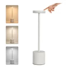 Luminária Mesa Led Abajur Sem Fio Recarregável Touch Moderna Minimalista Metal USB 3Tons Luz Bivolt