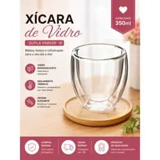 Kit Xicara Conjunto 4 ou 6 Copos 100 ml Café Expresso Chá Dupla Camadas Pires Bambu Gourmet 100 ml