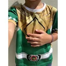 Camiseta Power Infantil  Pronta Entrega Rangers Traje Serie Tecido Premium Cosplay Geek 2 a 14 Anos