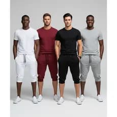 Kit 4 Bermuda Lisas Skinny Masculina Jogger Moletom Verão