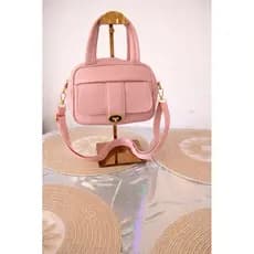 Bolsa Feminina Elegante Couro Sintético com Alça Transversal Ajustável Pequena Luxo Moderna