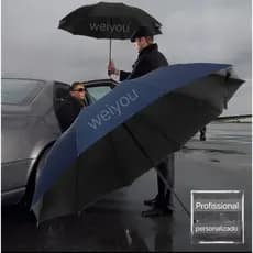 Atacado  com 10 peças  Oversized  guarda-chuva  reforçado preto para unissex grande
