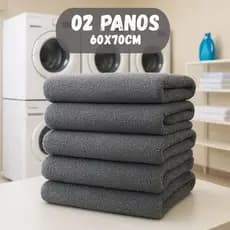 Kit 2 Panos de Chão Microfibra Mágico para Limpeza Geral Grande Super Absorvente 60x70cm CINZA CLARO