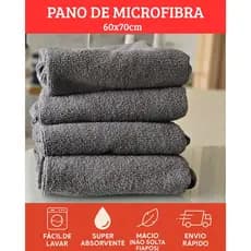 Kit 4 Pano de Chão Grande Mágico de Microfibra 60x70cm Cinza