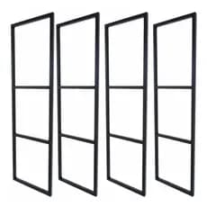 suporte industrial triplo P/ prateleira suspensa preto 4pçs