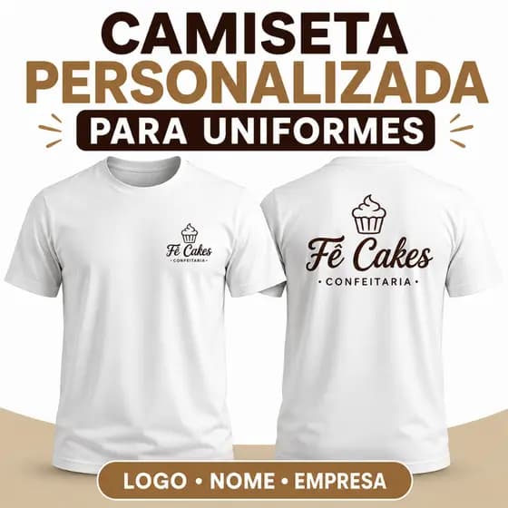 Camiseta Personalizada Branca Unissex - Foto, Logo, Nome, Frases
