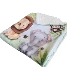 Mantinha Cobertor Manta Inverno Grossa Quentinha Bebe Safari Savana