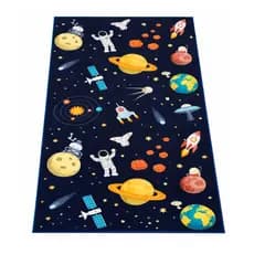 Tapete Quarto Infantil Criança Tatame Antiderrapante Emborrachado Menino Astronauta Jupiter Marinho