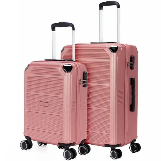 Mala de Viagem Bordo Primicia Kit 2 Peças P + M Rosa Resistente Rígida Rodinha 360 Cadeado