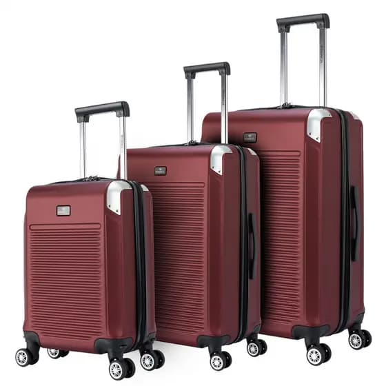 Kit 3 Malas De Viagem Primicia ABS Resistente Cadeado Senha TSA Bordo Padrão Anac Rodinha 360