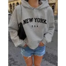 Moletom Canguru Com Capuz New York USA Unissex Flanelado