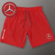 Bermuda Short Elastano Mercedes Masculino Esportivo Gym Academia Fitness AMG Basquete Futebol