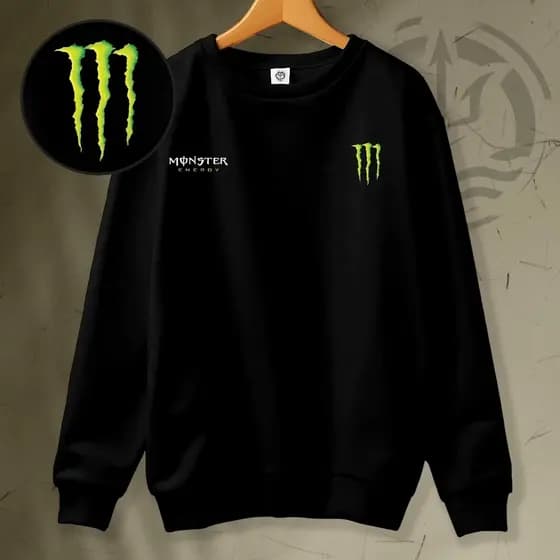 Blusa Moletom Careca Gola Redonda Energetico Drink Monster M Frio Suéter Exclusivo